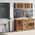 Miniatyrbild 2 av 11: vidaXL Garageskåp 2 delar gammalt trä konstruerat trä