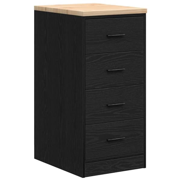 vidaXL Garageskåp 6 delar svart konstruerat trä