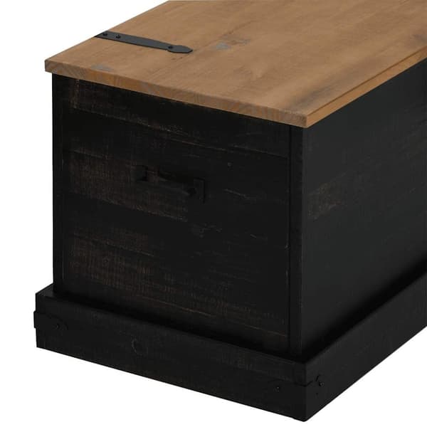 vidaXL opbevaringskiste HALDEN 91x48x47 cm massivt fyrretræ sort