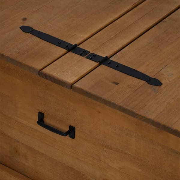 vidaXL opbevaringskiste HALDEN 91x91x47 cm massivt fyrretræ
