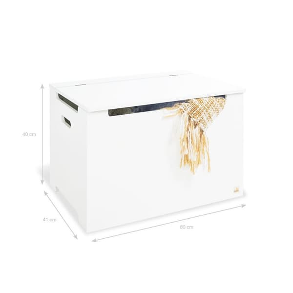 Rootz White Lacquered Chest - Opbevaringsskab - Hvid kasse - blødt tæt låg - 60 cm x 41 cm x 40 cm