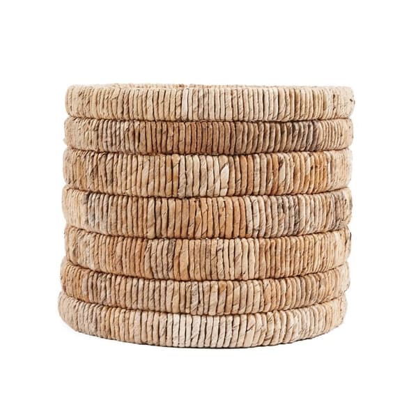 Rootz Chuma Basket - Handwoven Banana Leaf - Rattan Storage - Dekorativ bit - Traditionell konstnärskap - 36 cm x 36 cm x 31 cm