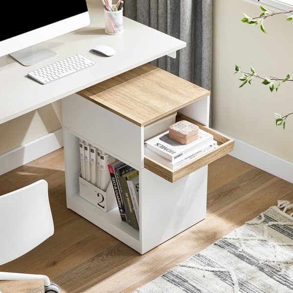 SoBuy Arkivskab Printer Stand Mobilt Arkivskab Sidebord ASK08-WN