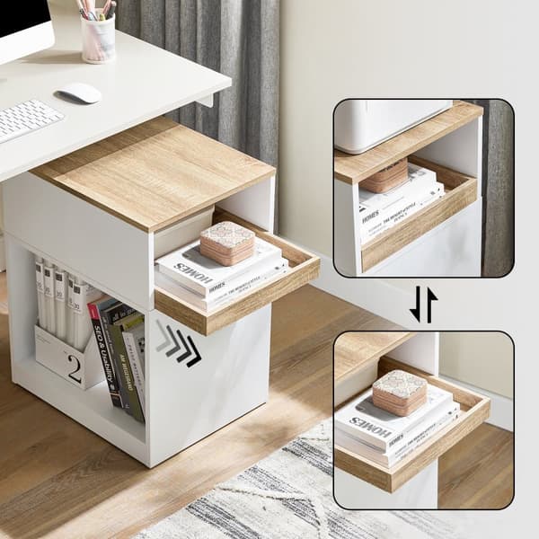 SoBuy Arkivskab Printer Stand Mobilt Arkivskab Sidebord ASK08-WN