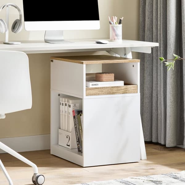 SoBuy Arkivskab Printer Stand Mobilt Arkivskab Sidebord ASK08-WN