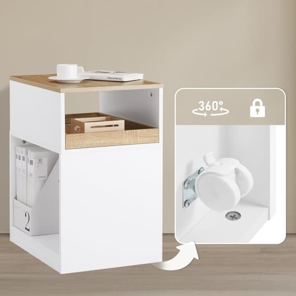 SoBuy Arkivskab Printer Stand Mobilt Arkivskab Sidebord ASK08-WN