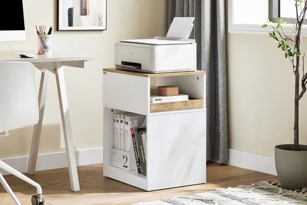 SoBuy Arkivskab Printer Stand Mobilt Arkivskab Sidebord ASK08-WN