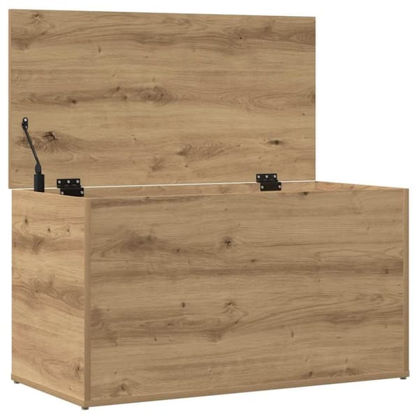 vidaXL opbevaringskasse 84x42x46 cm konstrueret træ kunsteg