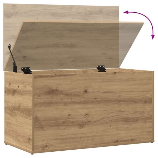vidaXL opbevaringskasse 84x42x46 cm konstrueret træ kunsteg