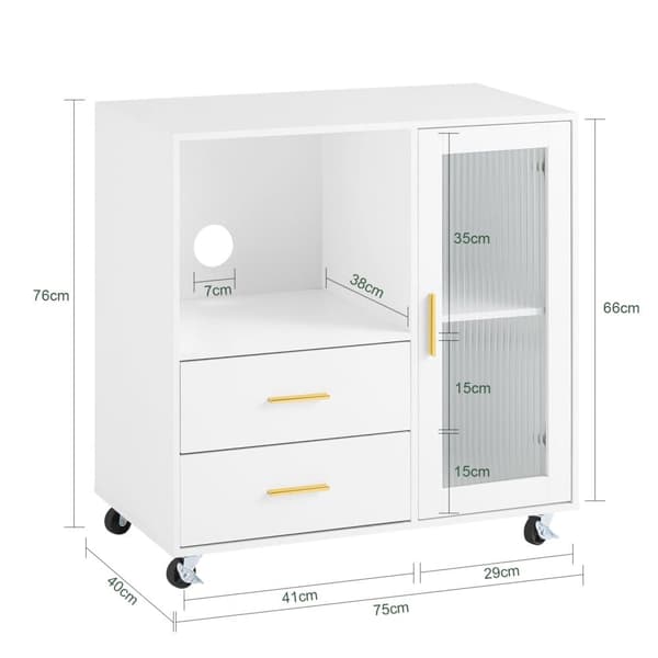 SoBuy Arkivskab Printer Stand Mobilt Arkivskab Sidebord Skænk ASK09-W
