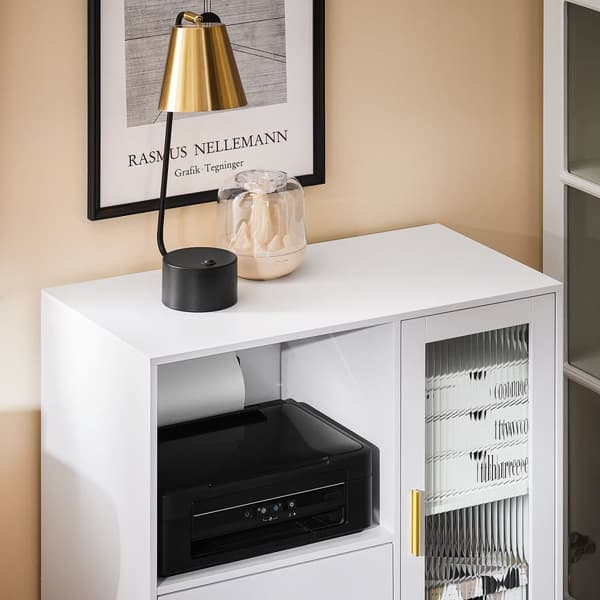 SoBuy Arkivskab Printer Stand Mobilt Arkivskab Sidebord Skænk ASK09-W