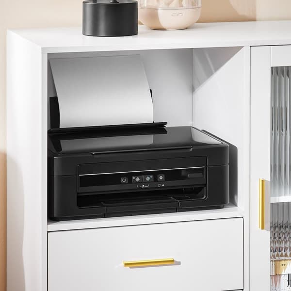 SoBuy Arkivskab Printer Stand Mobilt Arkivskab Sidebord Skænk ASK09-W