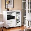 Miniatyrbillede 11 af 11: SoBuy Arkivskab Printer Stand Mobilt Arkivskab Sidebord Skænk ASK09-W