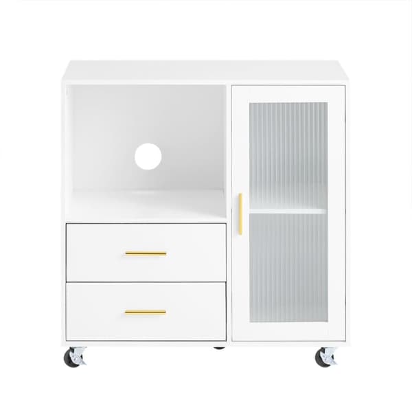 SoBuy Arkivskab Printer Stand Mobilt Arkivskab Sidebord Skænk ASK09-W