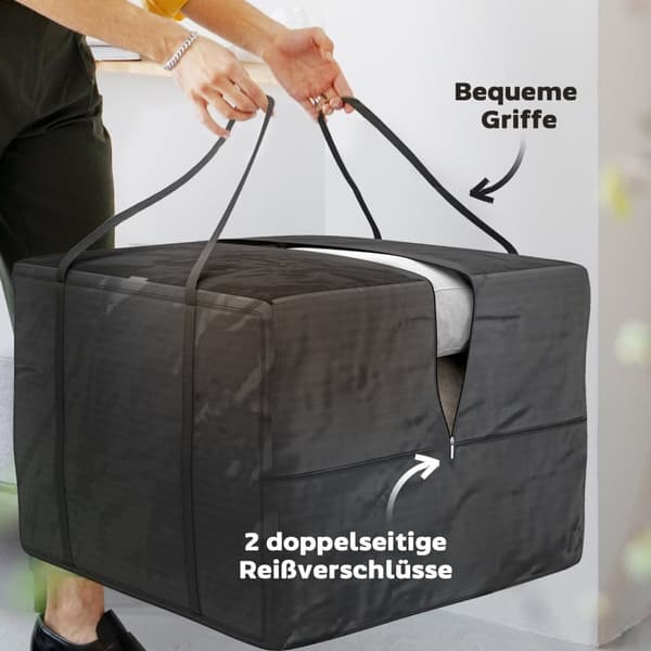 ROOTZ 384L Opbevaringspose - Moving Bag - Vandtæt bærepose - Holdbar og rummelig - 80 cm x 80 cm x 60 cm