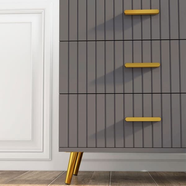Rootz 4 skuffe Brystopbevaringsmøbler - Kommode - Soveværelsesarrangør - Guld aluminiumben - 60L x 40W x 90 timer cm