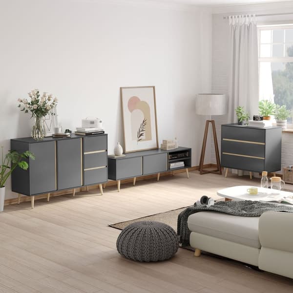 Rootz 3 Drawer Chest - Lagringsmöbler - Skandinavisk design - Spacebesparing - 80 cm x 40 cm x 80 cm grå