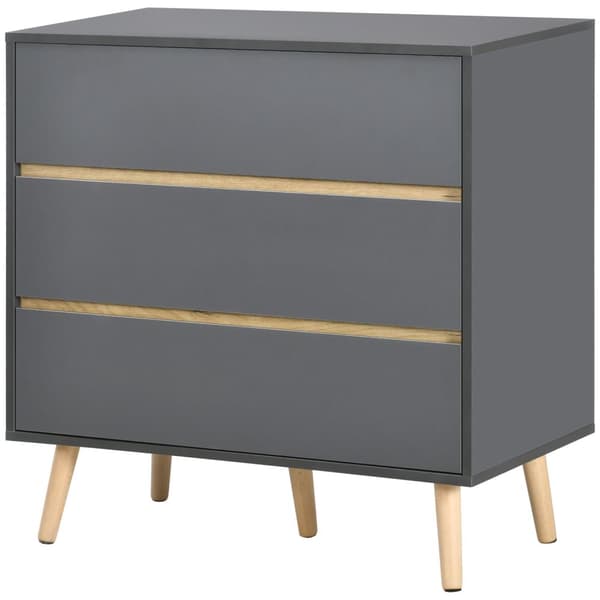 Rootz 3 Drawer Chest - Lagringsmöbler - Skandinavisk design - Spacebesparing - 80 cm x 40 cm x 80 cm grå