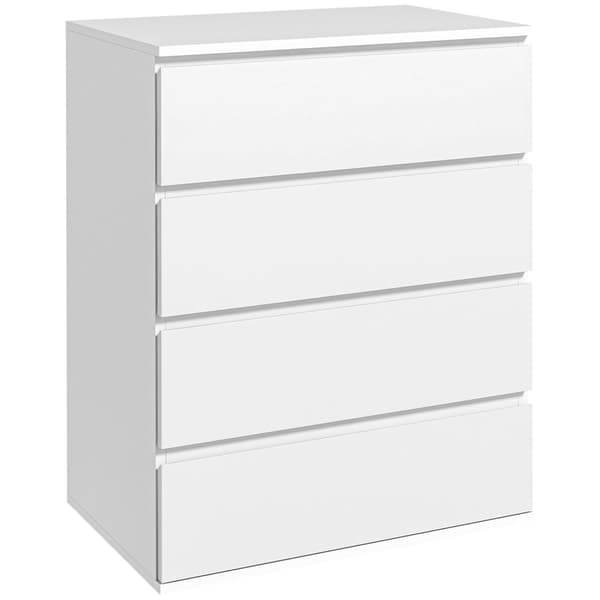 Rootz 4 skuffe bryst - opbevaringsmøbler - minimalistisk design - håndløst - 60 x 40 x 80 cm - hvid finish til moderne elegance