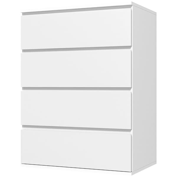 Rootz 4 skuffe bryst - opbevaringsmøbler - minimalistisk design - håndløst - 60 x 40 x 80 cm - hvid finish til moderne elegance