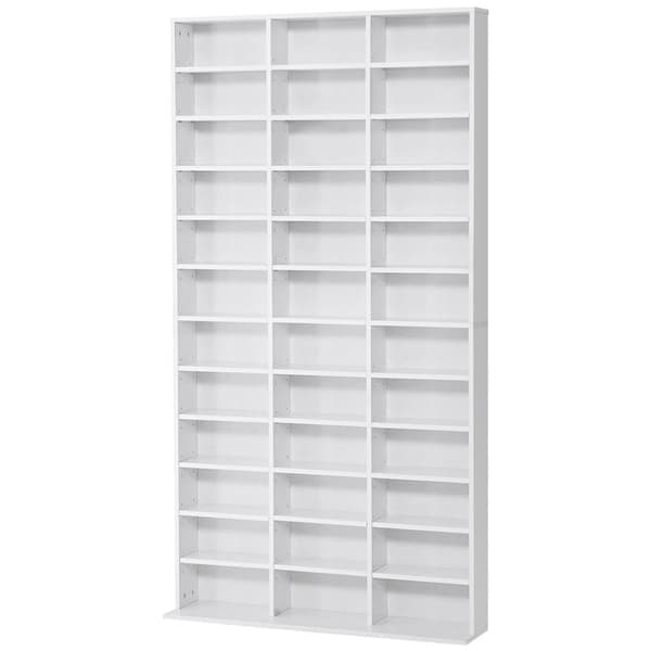 Rootz CD/DVD -hyllan - Lagringsorganisatör - Media Rack - Håll 1116 CD -skivor - 195L X 102W X 23,5H CM - Höjdjusterbara fack