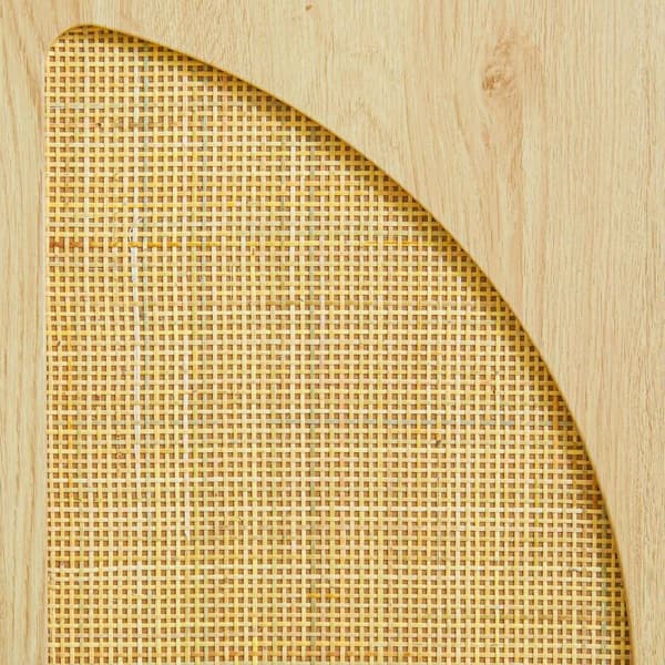 Rootz Buffet Cabinet - Sideboard - Lagringsenhet - Vintage Design - Wood & Rattan - 80cm x 39 cm x 101,8 cm