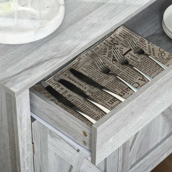 Rootz Buffet Cabinet - Landskisk opbevaring - Let træskænk - Højdejusterbar hylde - 80 cm x 39,7 cm x 80 cm
