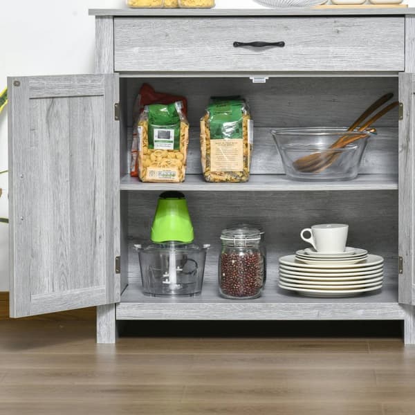 Rootz Buffet Cabinet - Landskisk opbevaring - Let træskænk - Højdejusterbar hylde - 80 cm x 39,7 cm x 80 cm