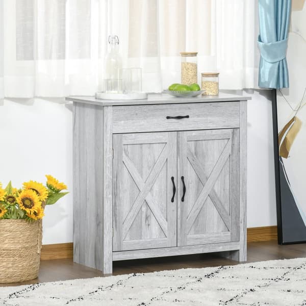 Rootz Buffet Cabinet - Landskisk opbevaring - Let træskænk - Højdejusterbar hylde - 80 cm x 39,7 cm x 80 cm
