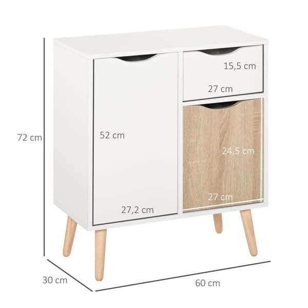 Rootz Buffet Sideboard - säilytyskaappi - Credenza - Skandinavian muotoilu - tukeva ja turvallinen - 60x30x72cm