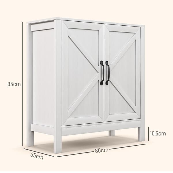 Rootz Buffet Storage -kaappi - Kaappi - Sideboard - Korkeuden säädettävä hylly - 80W x 35d x 85H cm