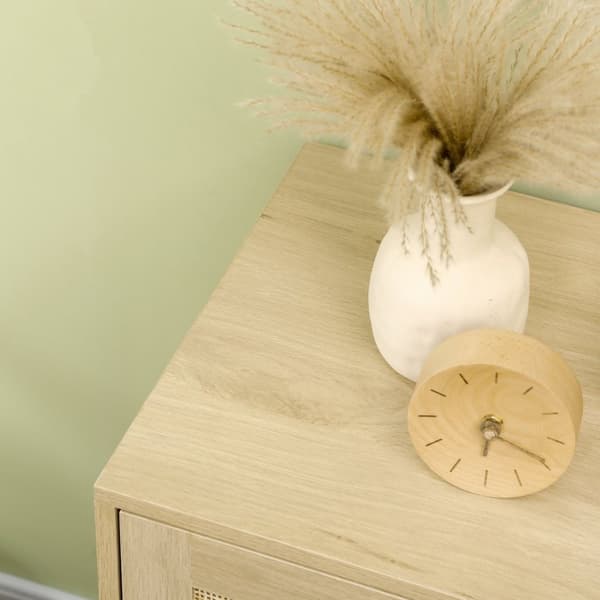 Rootz Bohemian Style skænk - Ratting kabinet - Vævet opbevaring - Justerbar hylde - 80 cm x 40 cm x 80 cm brun