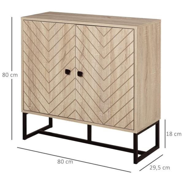 Rootz Buffet -kaappi - Sideboard - Varastointiyksikkö - Moderni muotoilu - 80L x 29,5W x 80H CM - Riittävä säilytys- ja kestävä MDF