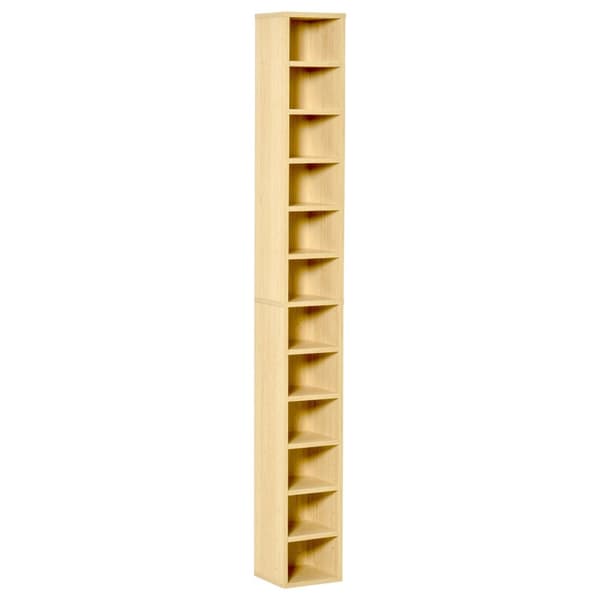 Rootz CD & DVD Storage hylde - CD/DVD -arrangør - Mediehylderenhed - Holder 204 cd'er/dvd'er - 21 x 20 x 175 cm -brown