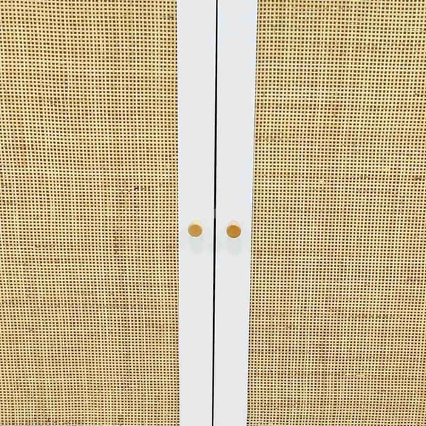 Rootz Buffet Storage Cabinet - High Storage Furniture - Rattan Front Cabinet - Bohemian Design - 80 cm x 40 cm x 85 cm