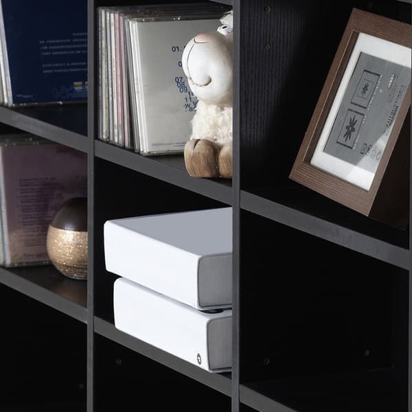 Rootz CD/DVD -hyldeopbevaring - Mediearrangør - Justerbare hylder - Butikker 1116 CDS - 102 x 24 x 195 cm - Elegant sort finish