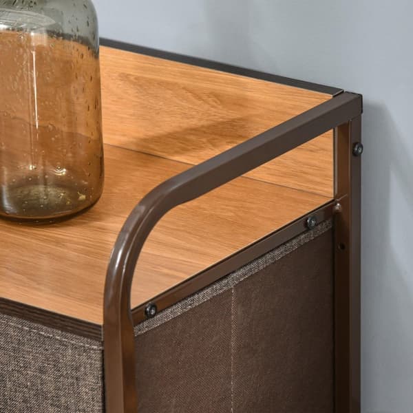 Juuren laatikon rinta - säilytyskalusteet - taitettava laatikko - monivärinen kangas - 80L x 29W x 78,5h cm - Kestävä teräsrunko