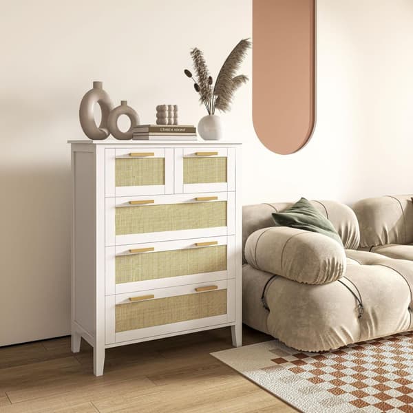 Rootzin laatikkohuone - lipasto - säilytysjärjestäjä - suuri kapasiteetti - 77 x 37 x 104 cm - valkoinen, ruskea