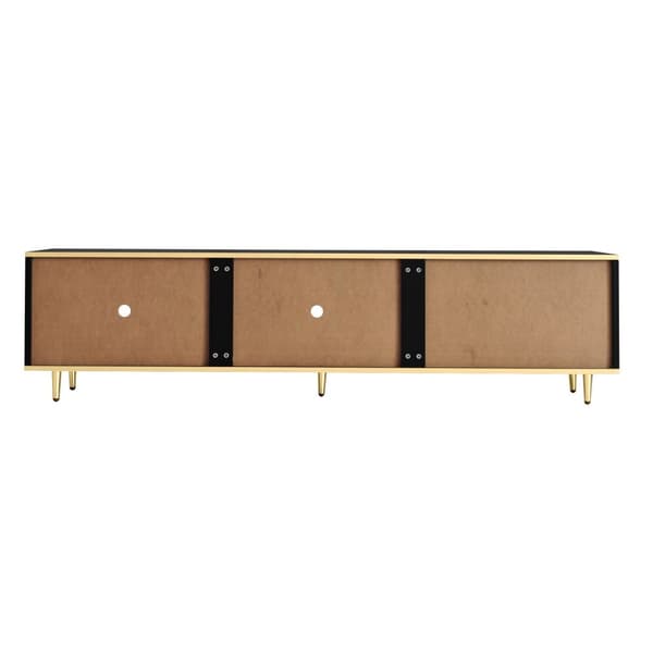 Rootz Elegant TV Cabinet - Black Media Console - Modern TV Stand - Rumle Storage - 175L X 40W X 45H CM