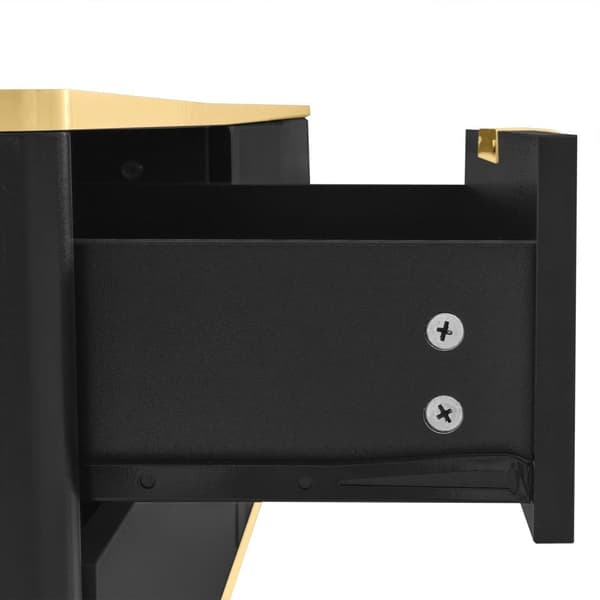Rootz Elegant TV Cabinet - Black Media Console - Modern TV Stand - Rumle Storage - 175L X 40W X 45H CM