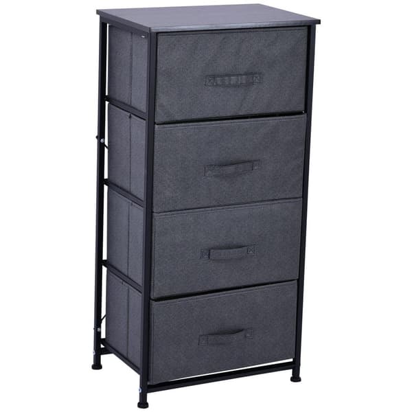 Rootz skuffe Skab Opbevaringsskab - 4 Foldbare stofskuffer - Best af skuffer - Rumbesparer - 45 cm x 30 cm x 92 cm