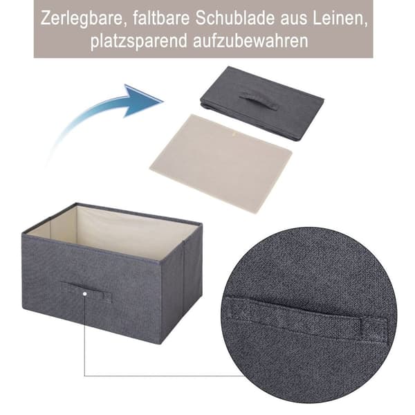 Rootz skuffe Skab Opbevaringsskab - 4 Foldbare stofskuffer - Best af skuffer - Rumbesparer - 45 cm x 30 cm x 92 cm