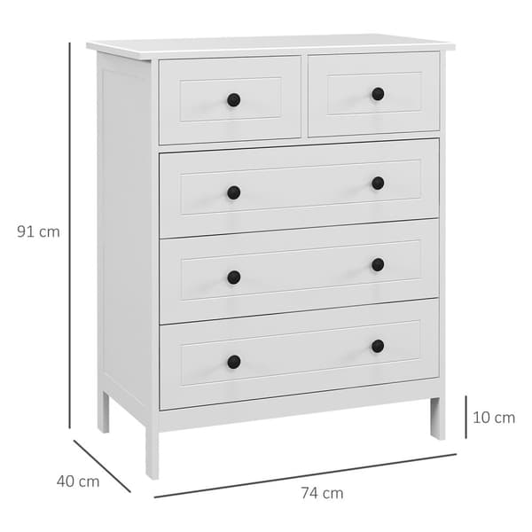 Rootz Dresser Storage Unit - Laatikot - Makuuhuoneen huonekalut - runsaasti säilytystilaa - 74 cm x 40 cm x 91cm