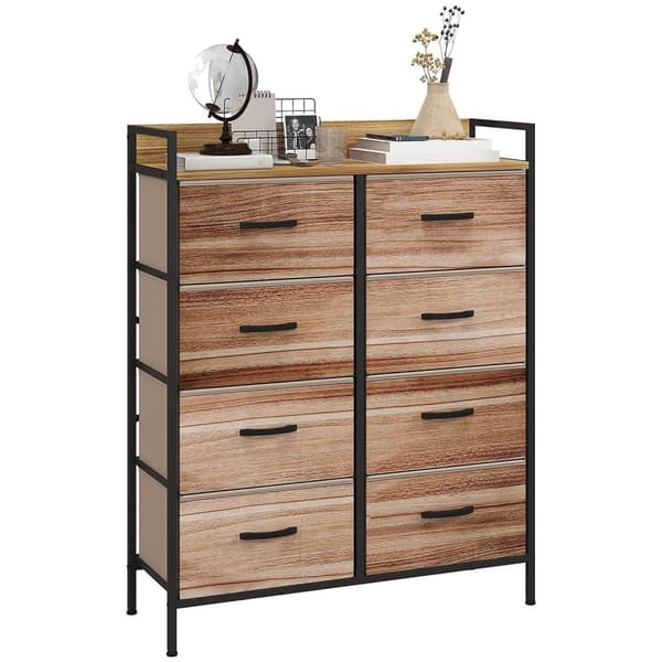 Rootz Furniture Rangement 8 skuffe bryst - Stofopbevaring - stålramme - holdbar og stabil - 79L x 29W x 101H cm