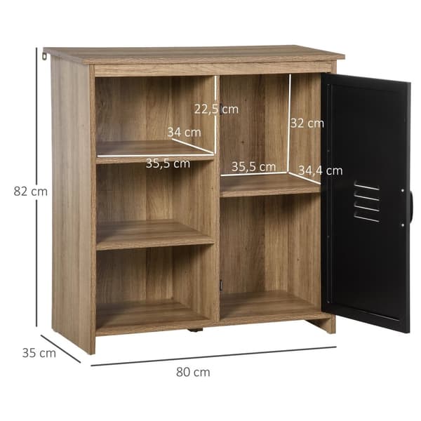 Rootz Industrial Buffet - Pysyvät säilytyskalusteet - kaappi - 3 osastoa - ylimääräinen säilytystila - 80 cm x 35cm x 82 cm