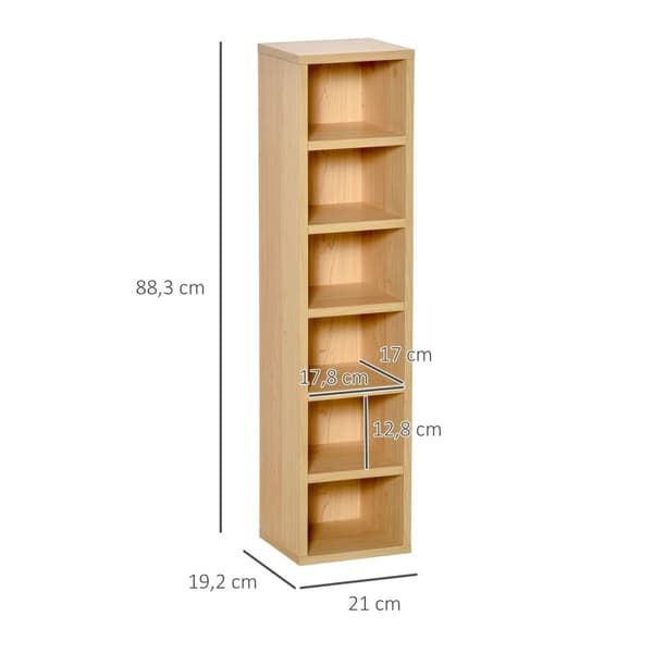 Rootz Sæt med 2 søjlehylder - CD -DVD Storage Cabinet - Media Organizer - Holdable Chipboard - 21L X 19W x 88H CM - Holder 160 cd'er - Brun farve