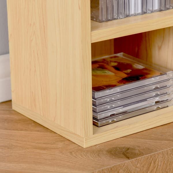 Rootz Sæt med 2 søjlehylder - CD -DVD Storage Cabinet - Media Organizer - Holdable Chipboard - 21L X 19W x 88H CM - Holder 160 cd'er - Brun farve