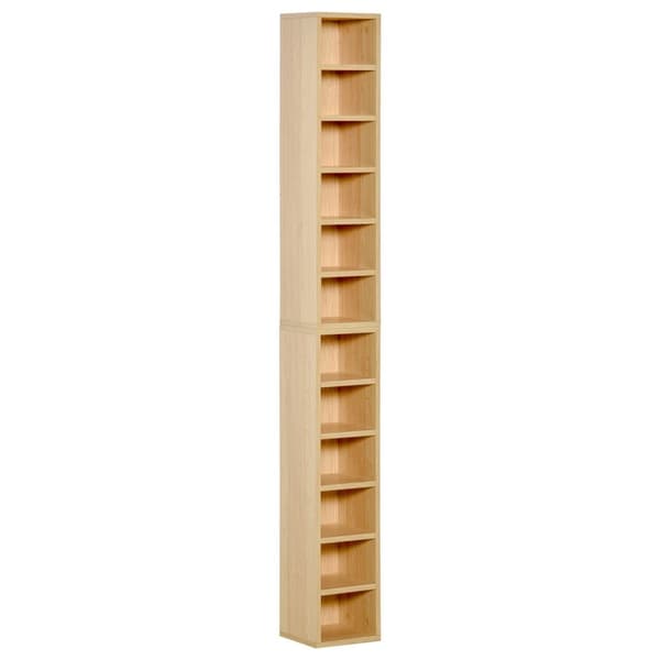 Rootz Sæt med 2 søjlehylder - CD -DVD Storage Cabinet - Media Organizer - Holdable Chipboard - 21L X 19W x 88H CM - Holder 160 cd'er - Brun farve