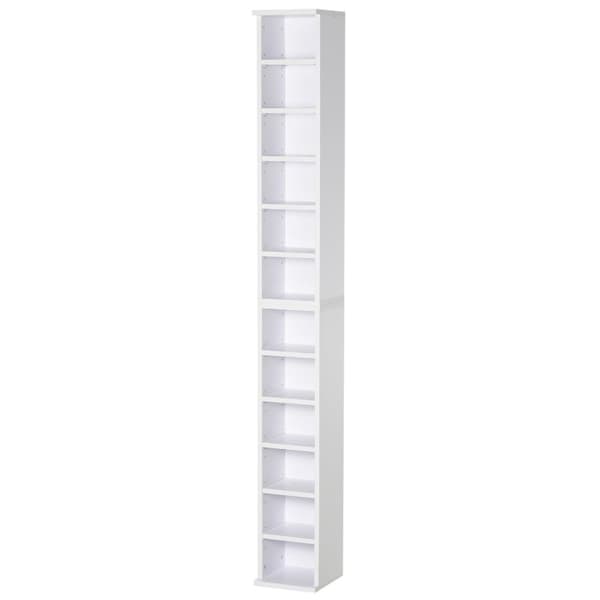 Rootz Sæt på 2 CD -stande - Mediehylder - dekorativ opbevaring - Organiser op til 204 cd'er - 21 x 22,5 x 88,5 cm - Hvid finish