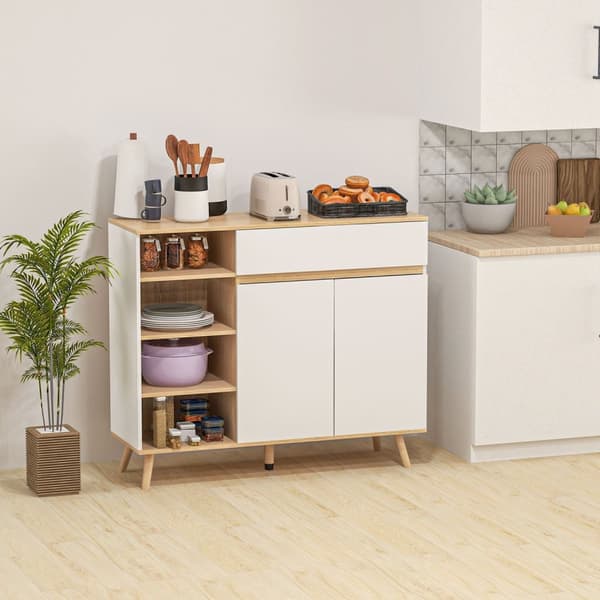 Rootz förvaringsskåp buffé - köksskåp - skänk - justerbara hyllor - 119 cm x 40 cm x 102 cm